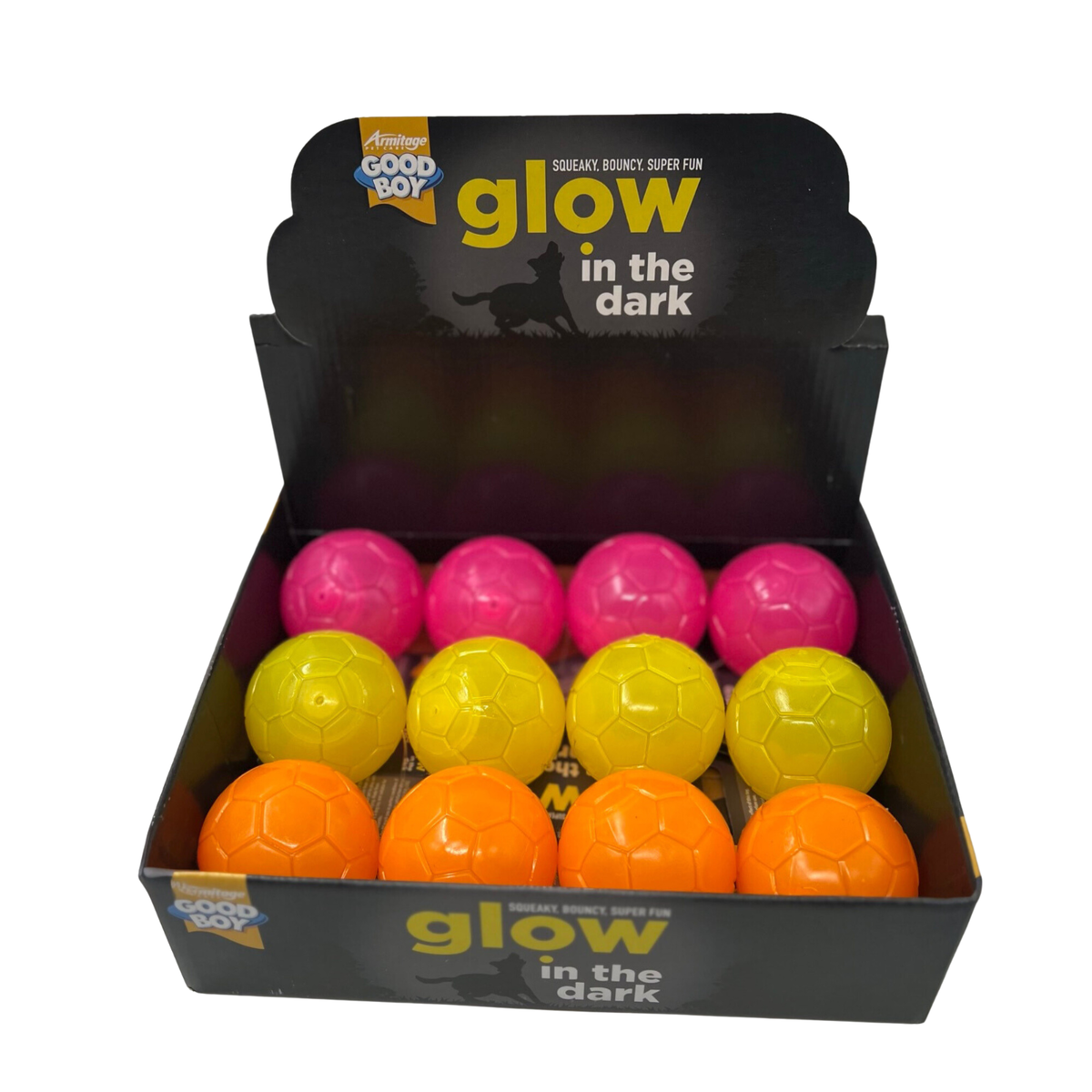 Good Boy Glow In The Dark Squeaky Dog Ball