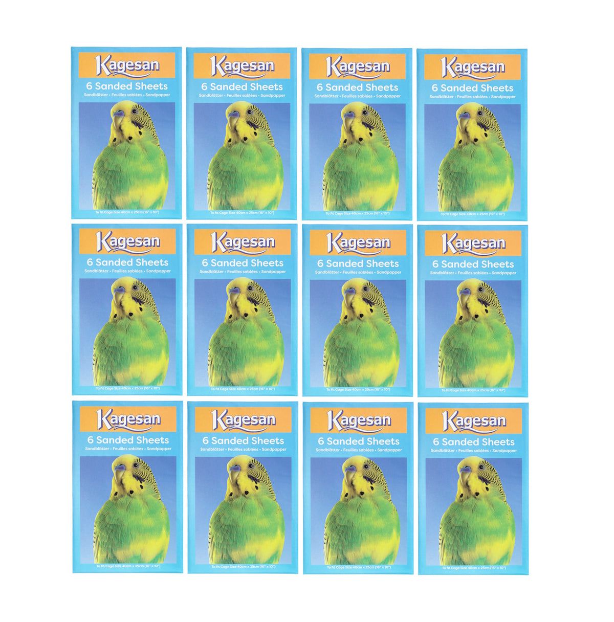 Kagesan Blue 16"x 10" 6 Bird Cage Sand Sheets