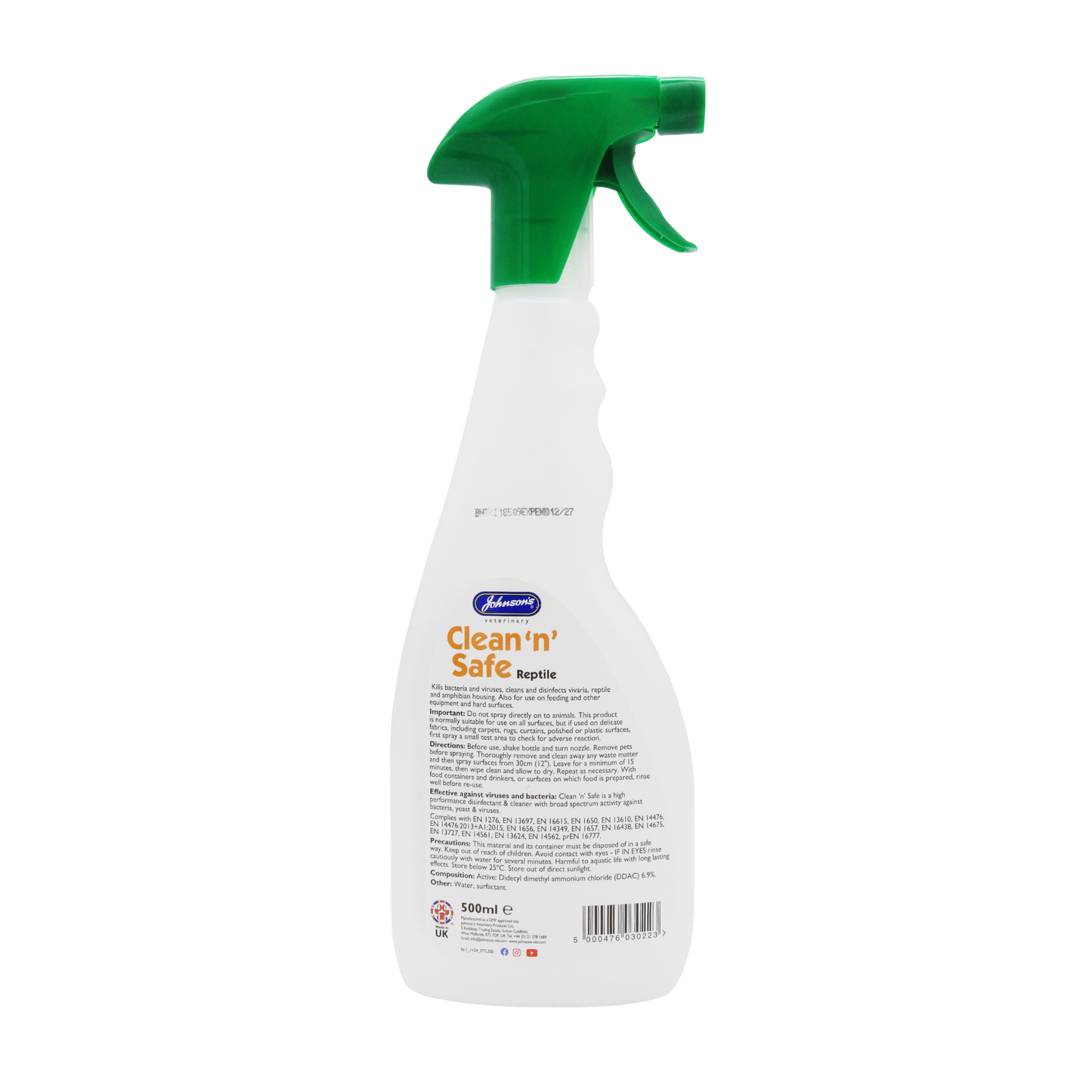 Johnson's Veterinary Clean & Safe Reptile 500ml