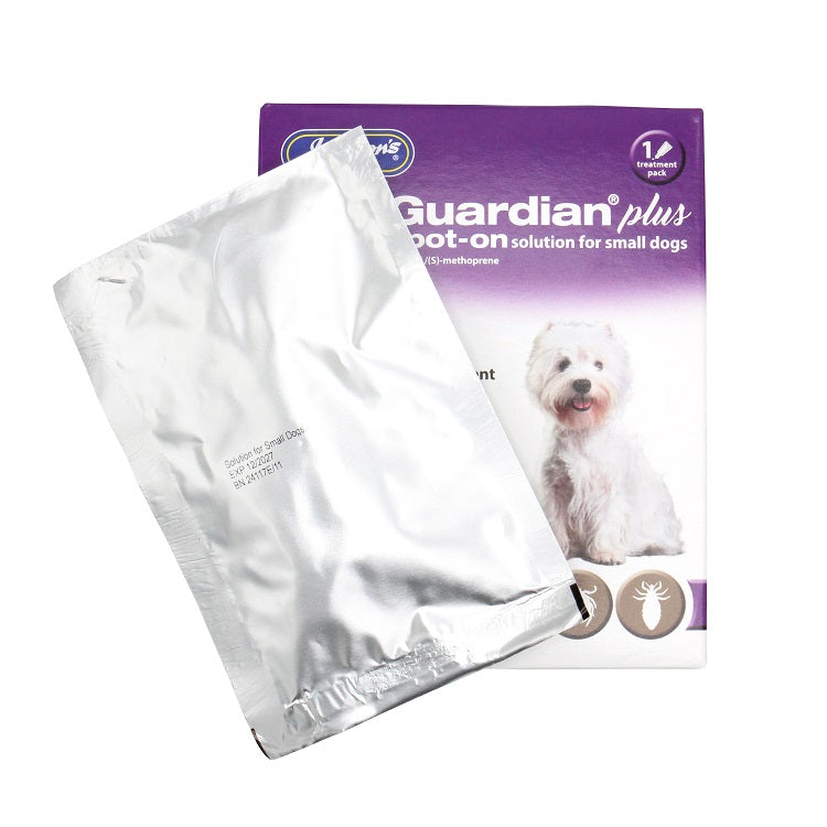 Johnson's Veterinary Guardian Plus Spot On Flea & Tick Treatment for Small Dogs 2-10kg