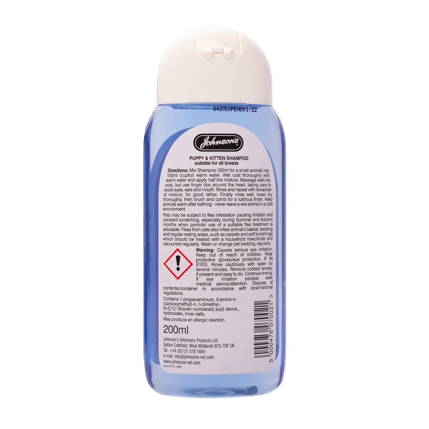 Johnson's Veterinary Puppy & Kitten Shampoo 200ml