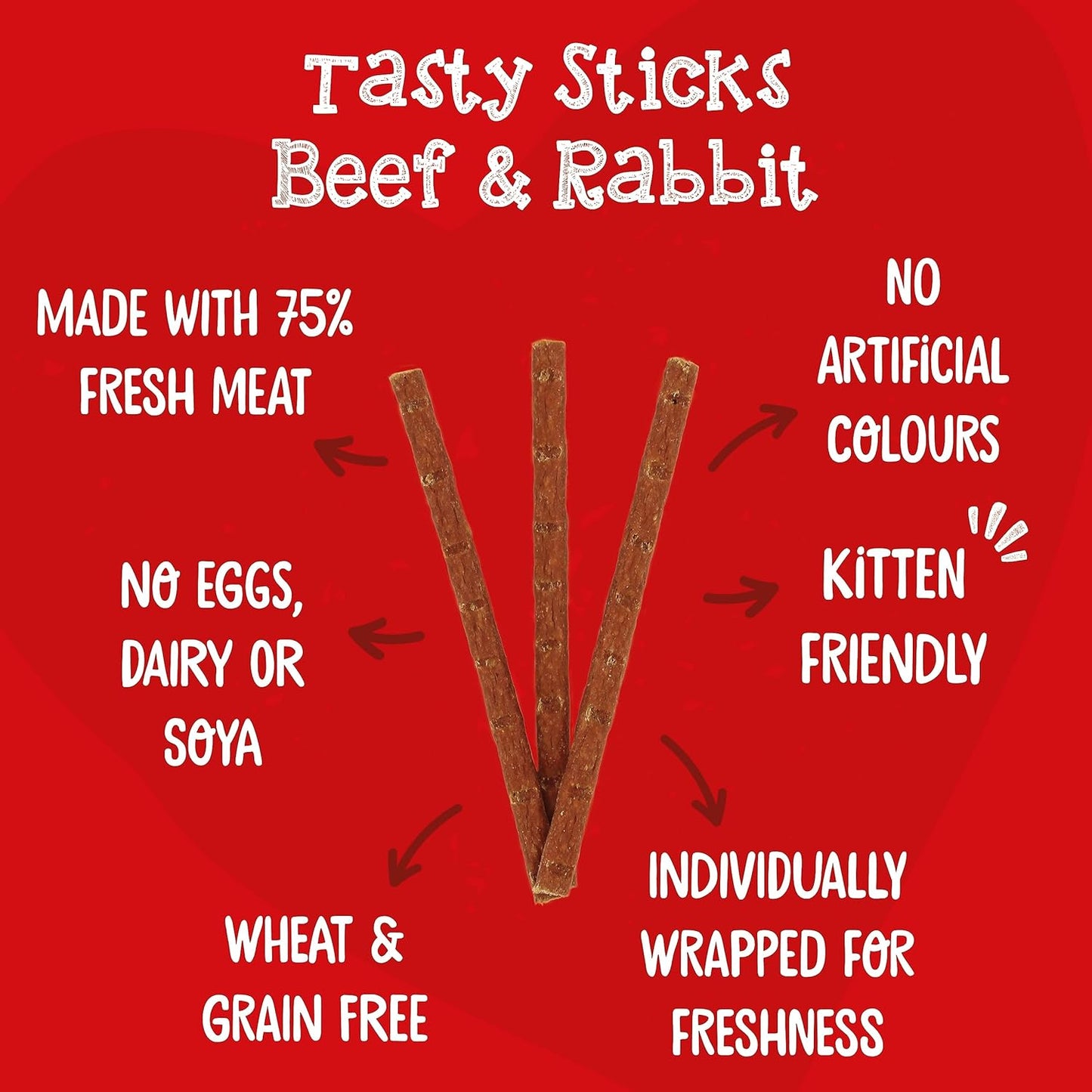 Webbox Cats Delight Tasty Sticks Beef & Rabbit Flavour 6 Pack
