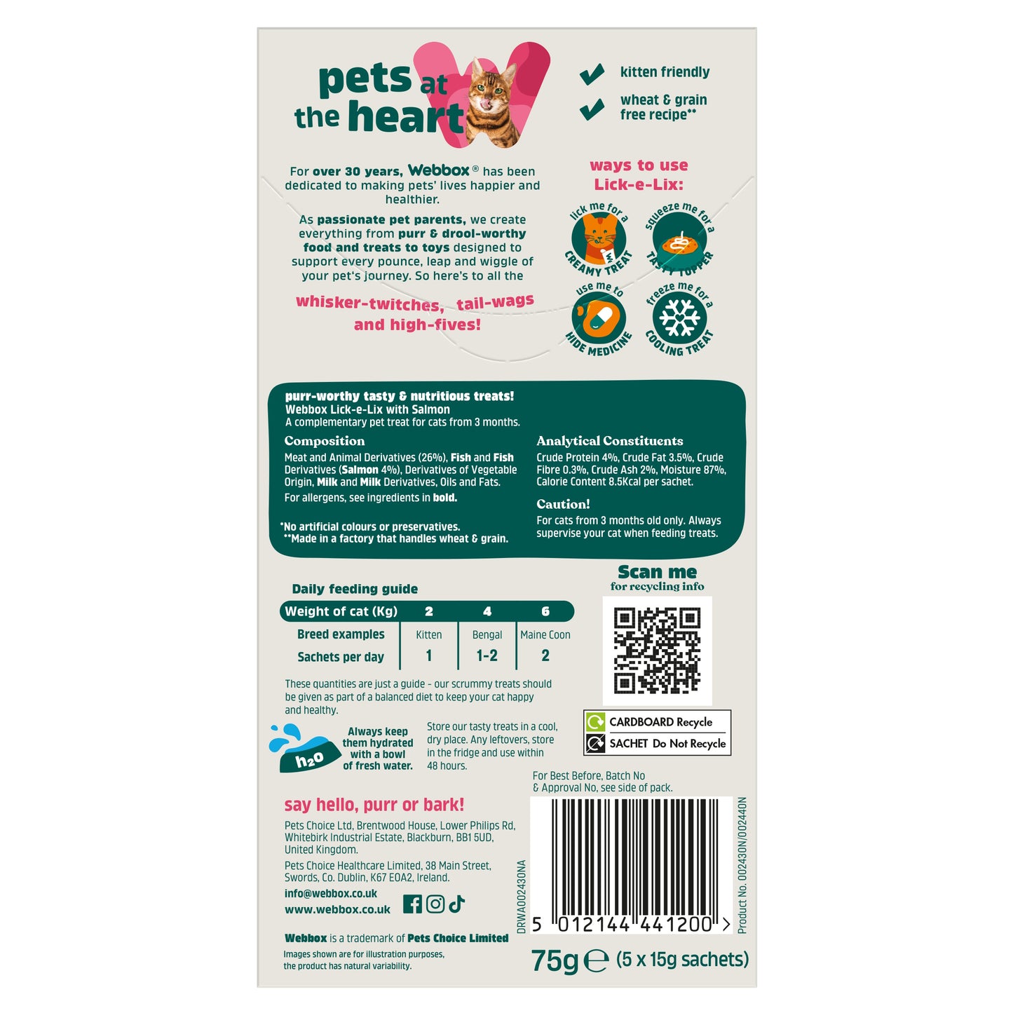 Webbox Lick E Lix Salmon 5 X 15g Sachets