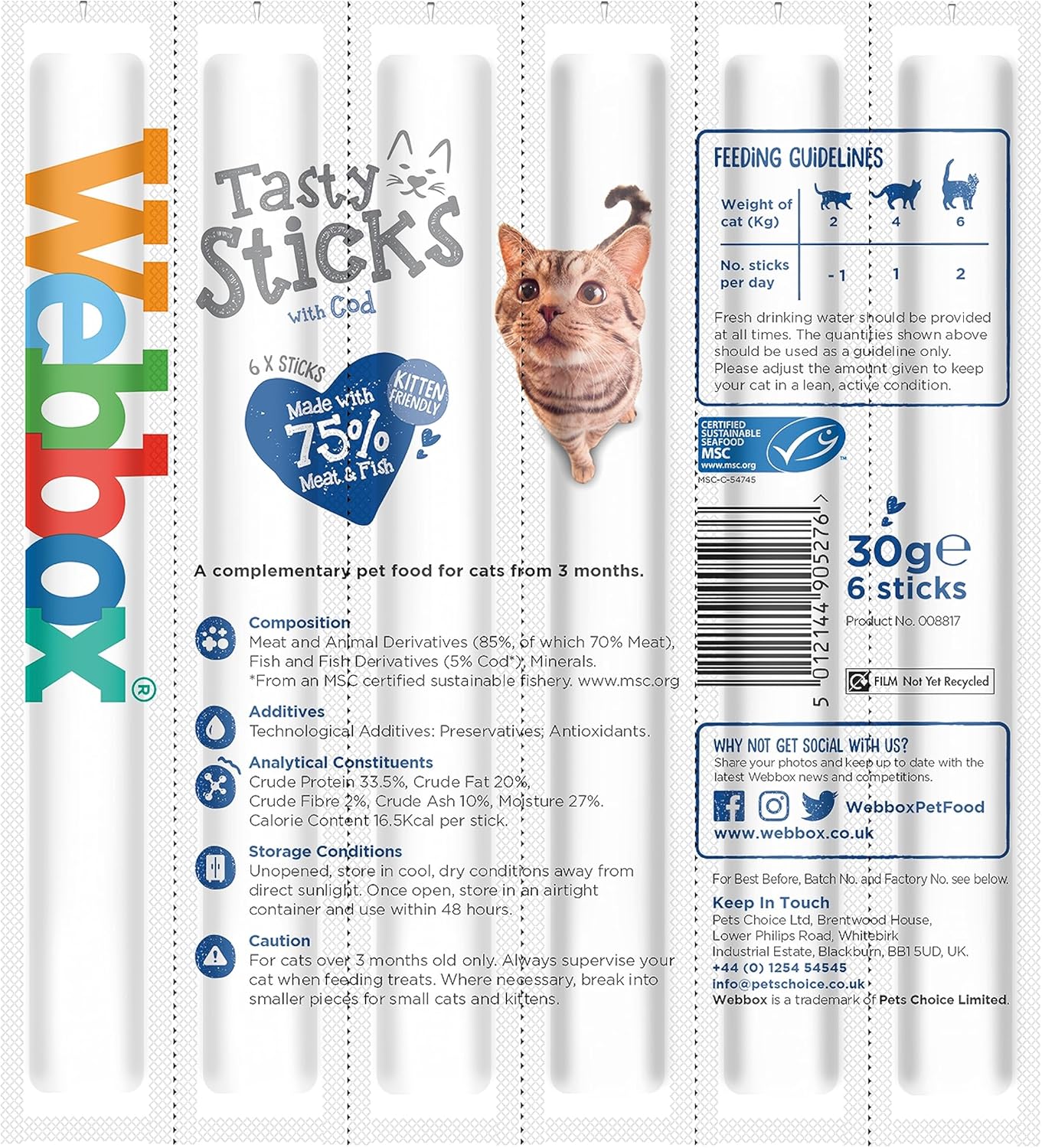 Webbox Cat Sticks Cod 6 Sticks
