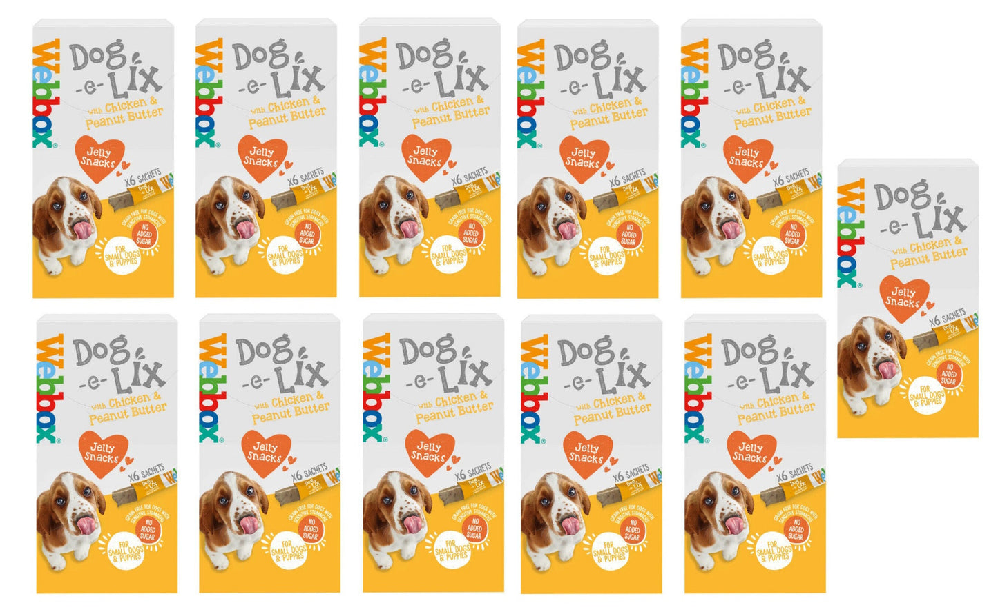 Webbox Dog Lick-E-Lix Jelly Chicken & Peanut Butter 90g 6 Sachets