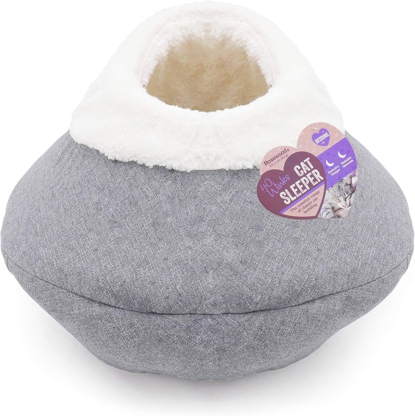 Rosewood Cosy Round Plush Cat Cave