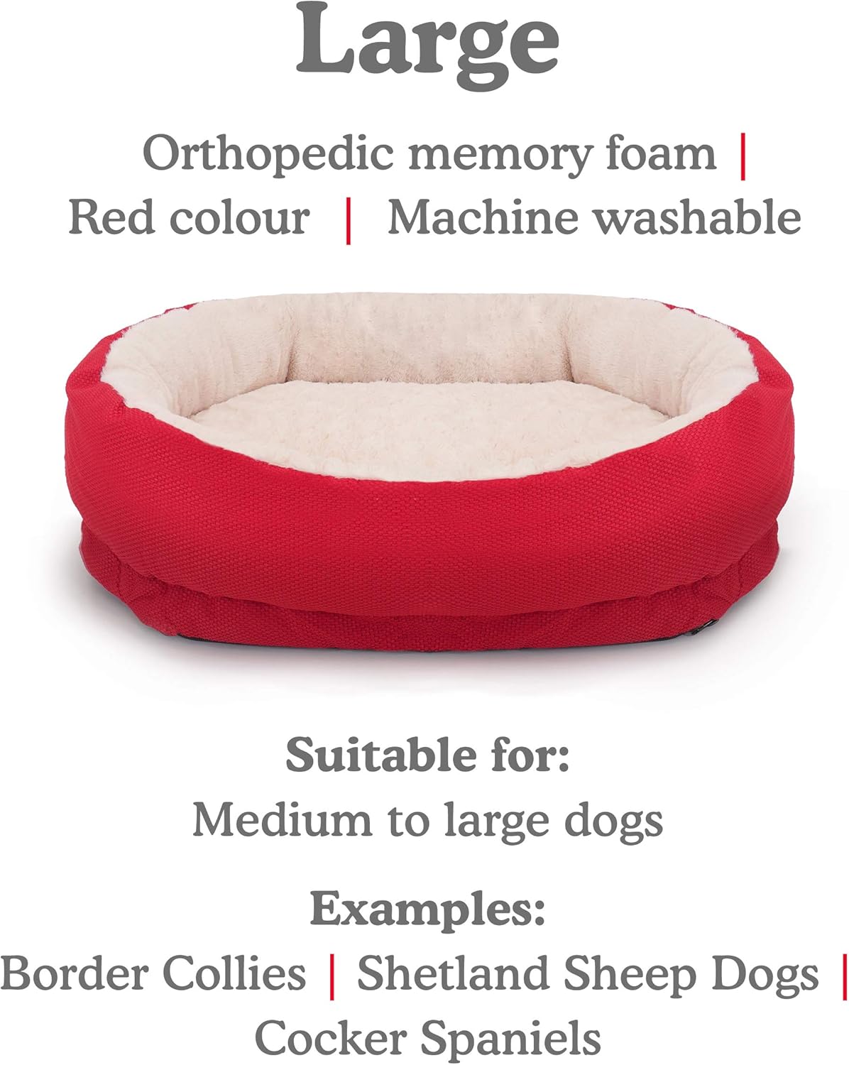 Rosewood Red Orthapedic Dog Bed 34"