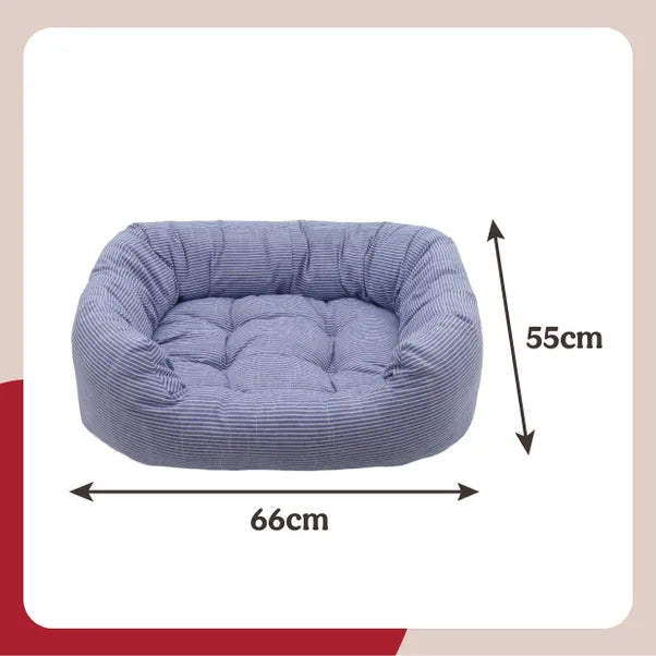Rosewood 40 Winks Blue Sky Stripe Square Bed Small 50 x 42cm