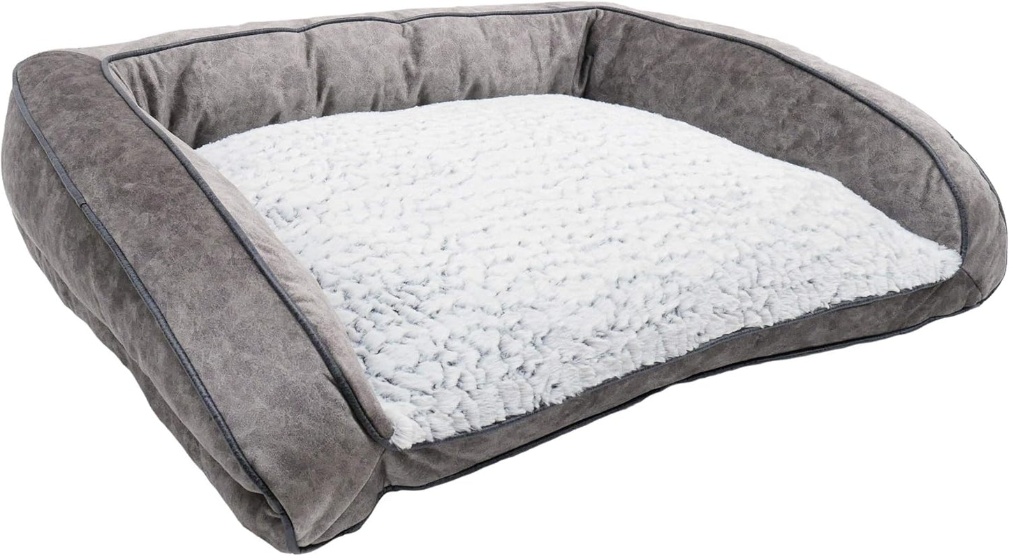 Rosewood Luxury Fleece Lined Plush Sofa Dog Bed 84cm
