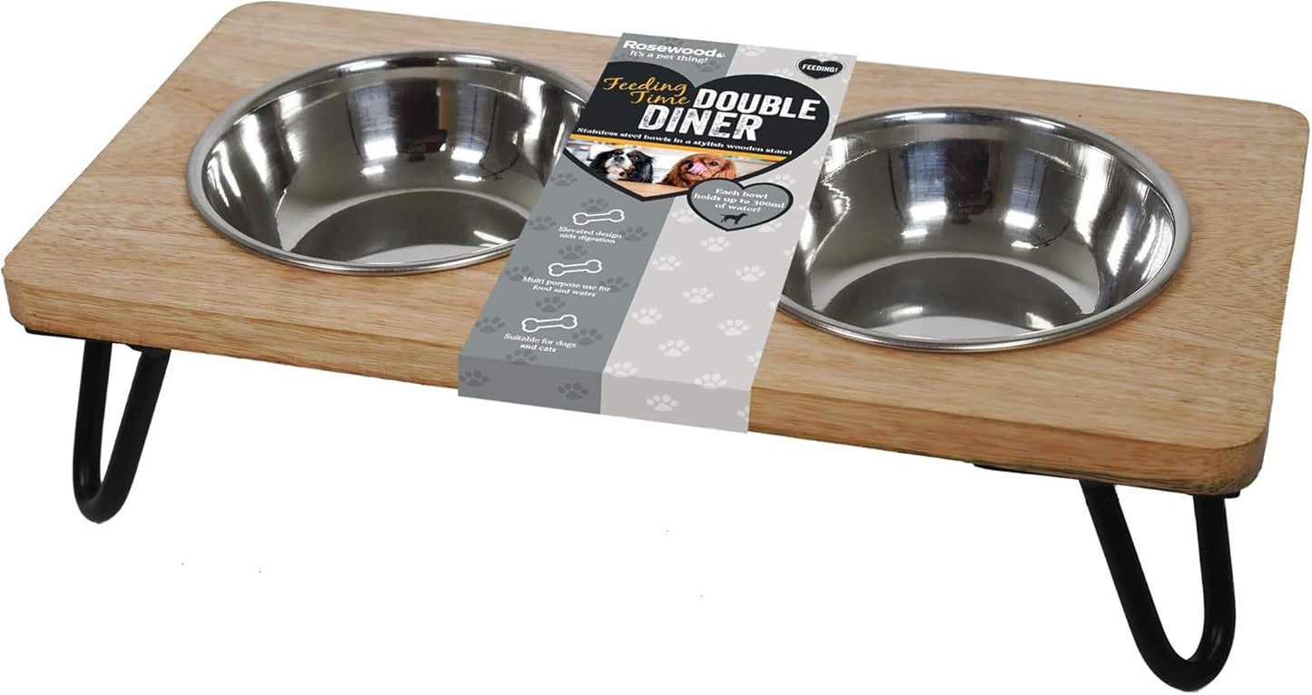 Rosewood Wooden Double Diner Small 2 x 350ml Bowls