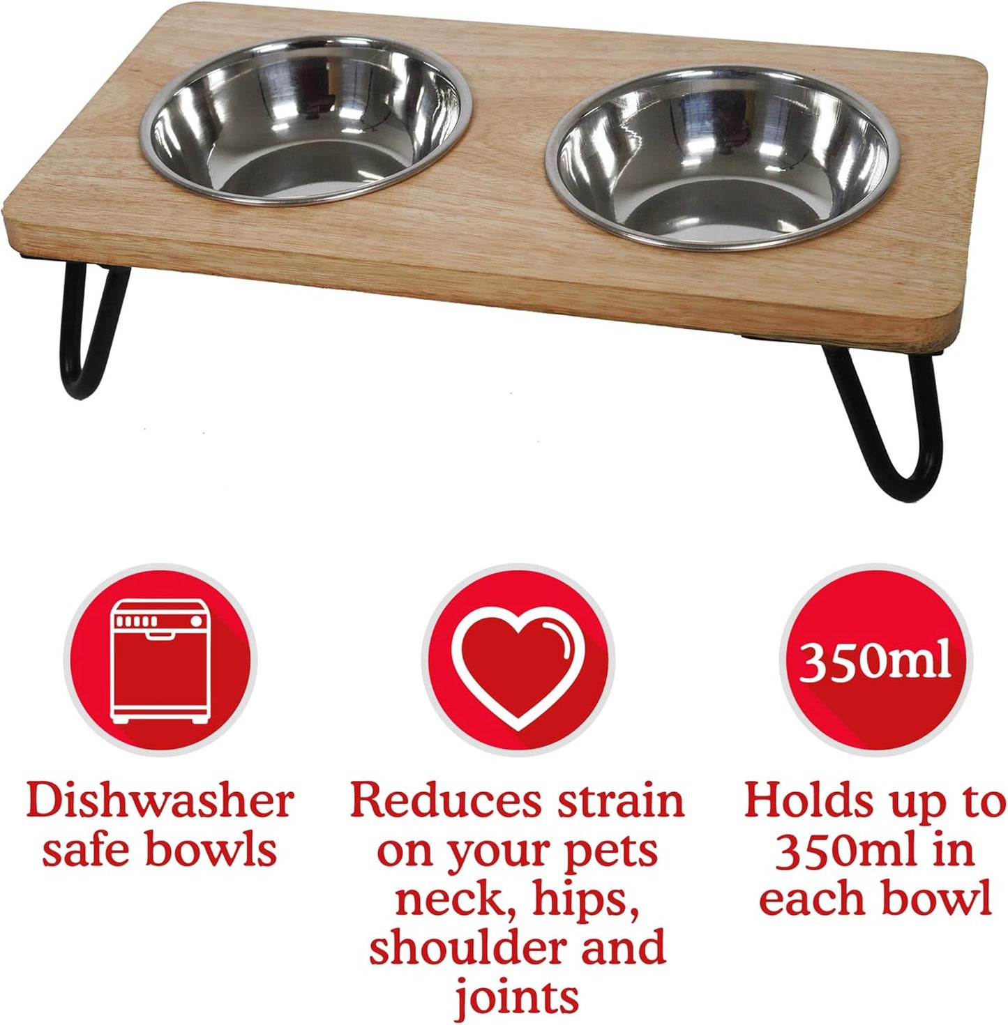 Rosewood Wooden Double Diner Small 2 x 350ml Bowls