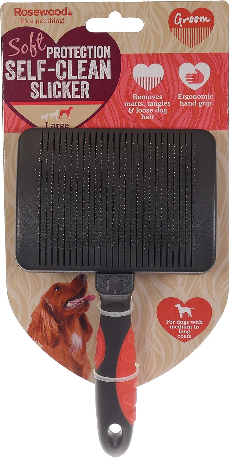Rosewood Self-Cleaning Slicker Brush Large