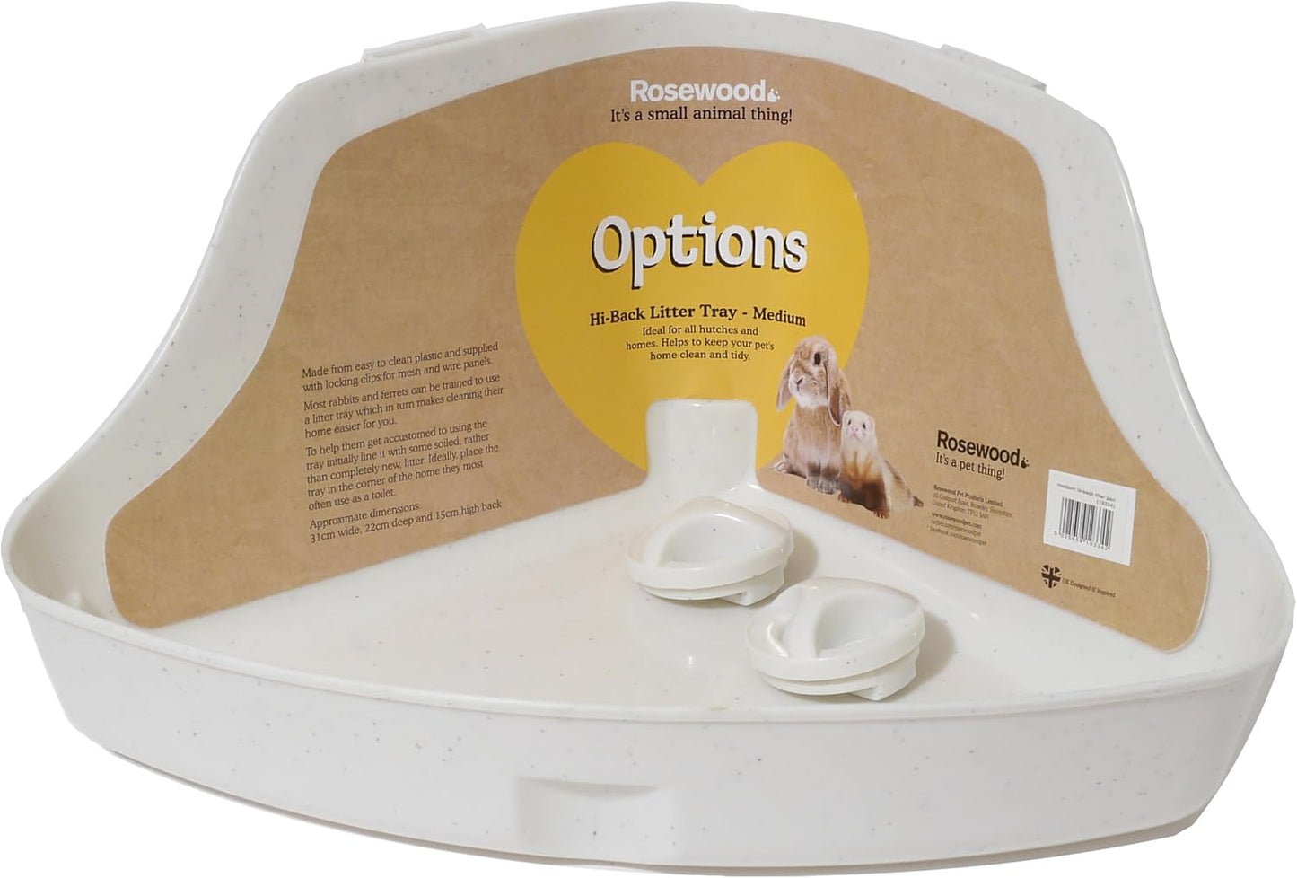 Rosewood Boredom Breaker Hi Options Back Medium Litter Pan