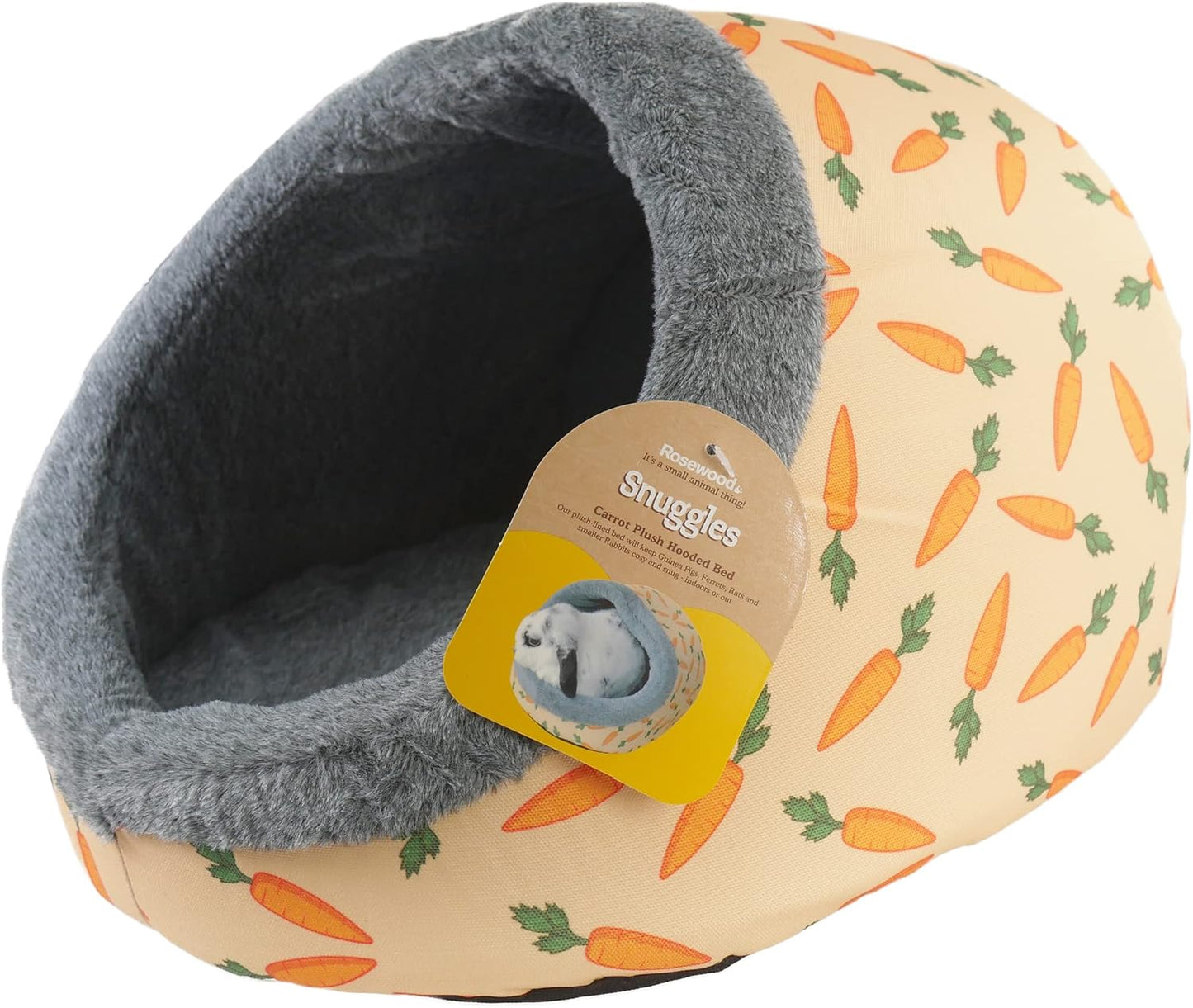 Rosewood Carrot Plush Hooded Bed