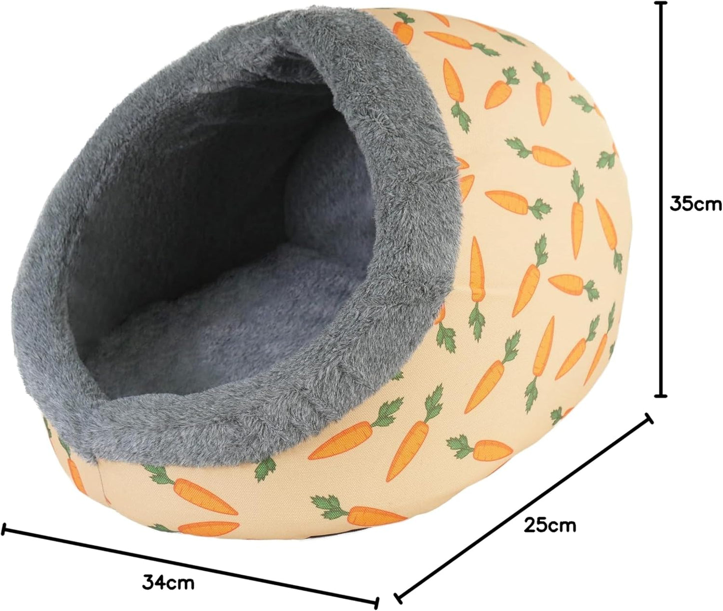 Rosewood Carrot Plush Hooded Bed