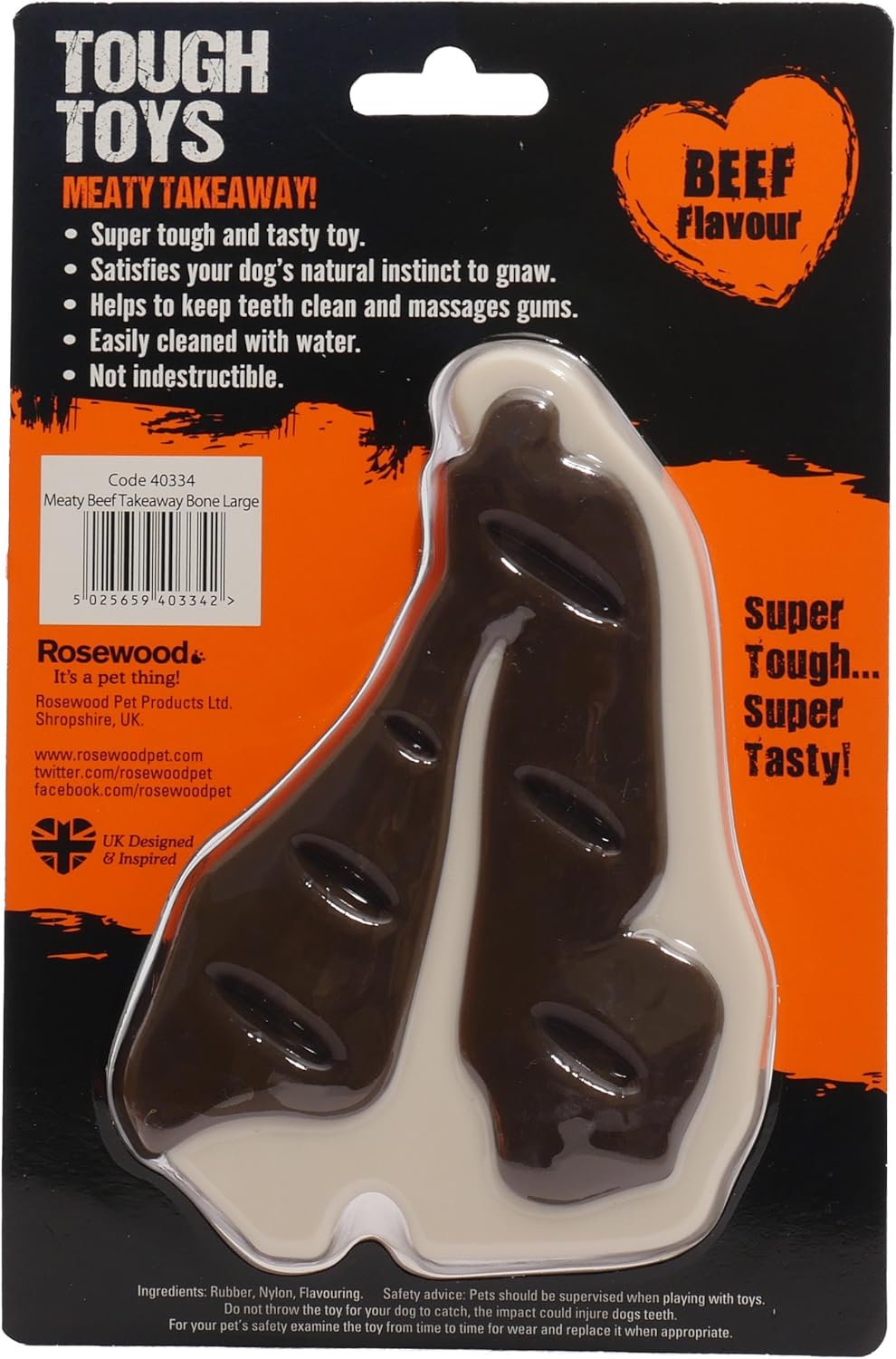 Rosewood Tough Toys Meaty Beef Steak Large