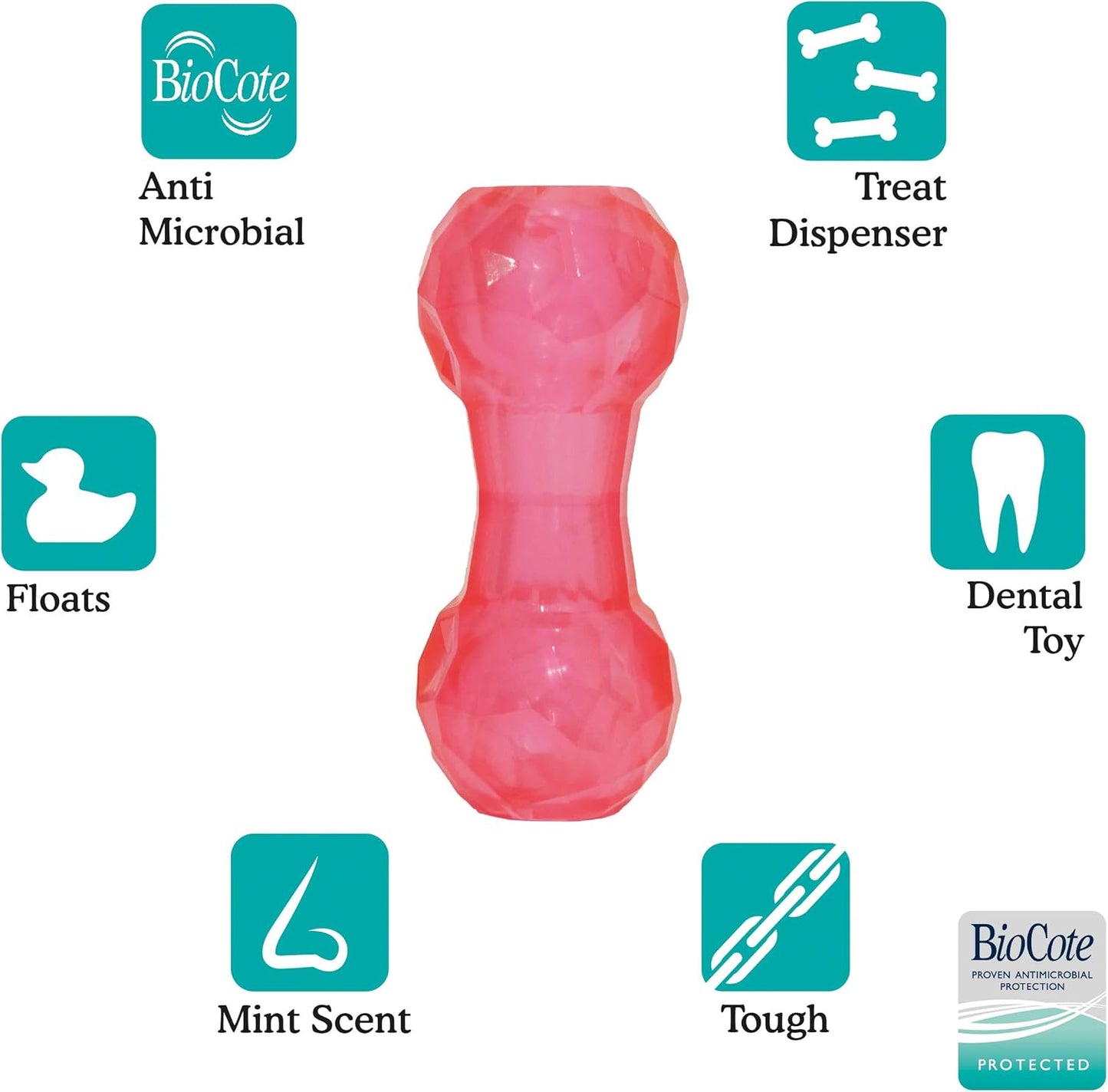 Rosewood Biosafe Puppy Dumbbell Pink