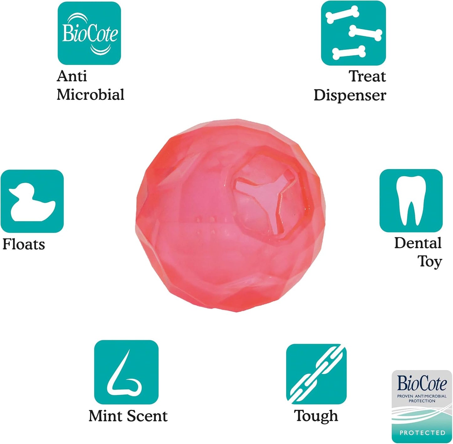 Rosewood Biosafe Puppy Treat Ball Pink
