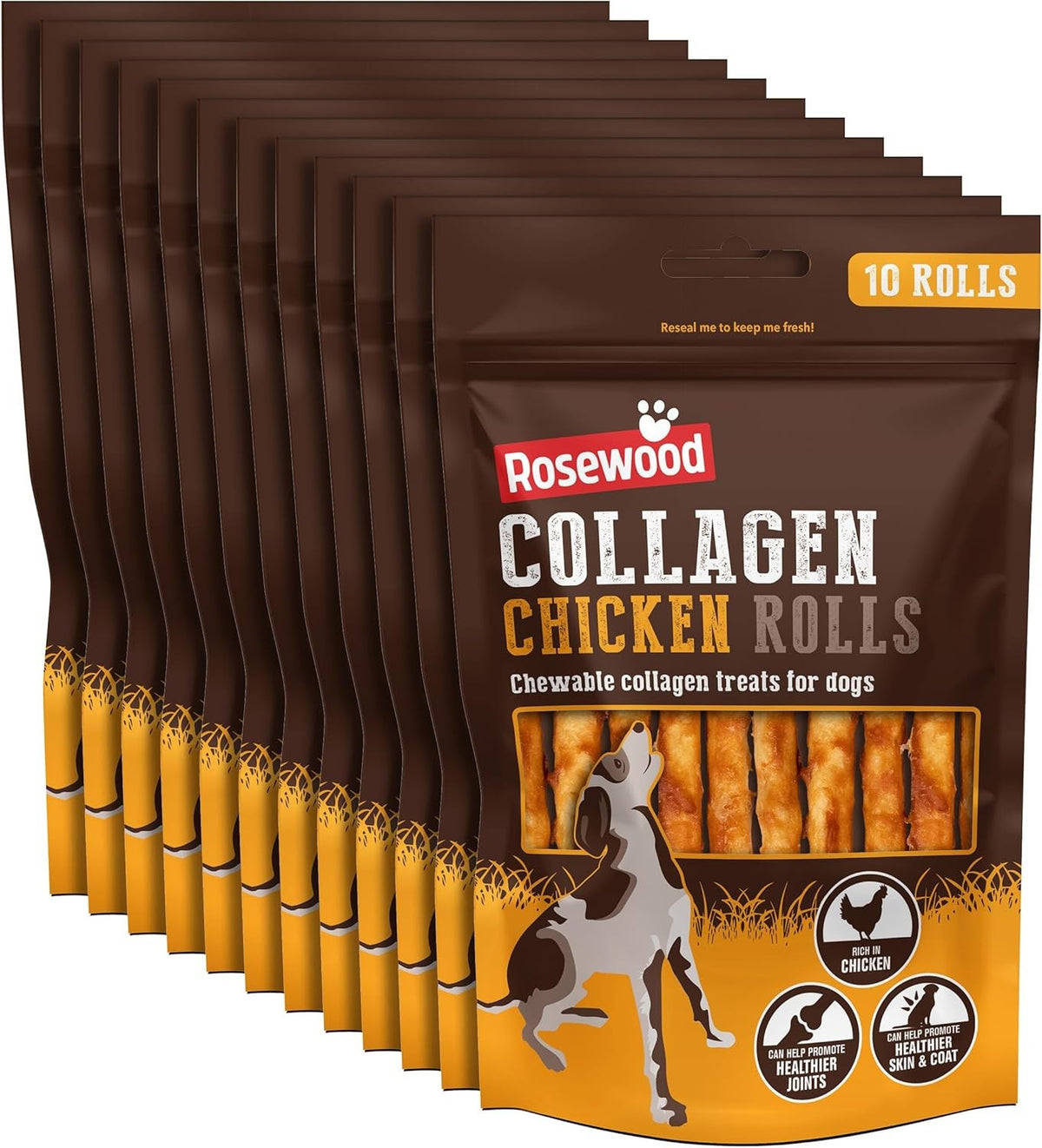 Rosewood Collagen Chicken Rolls 70g 10 Sticks