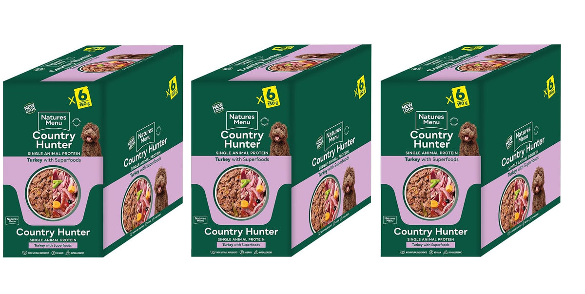 Natures Menu Country Hunter Dog Pouch Turkey 6x 150g