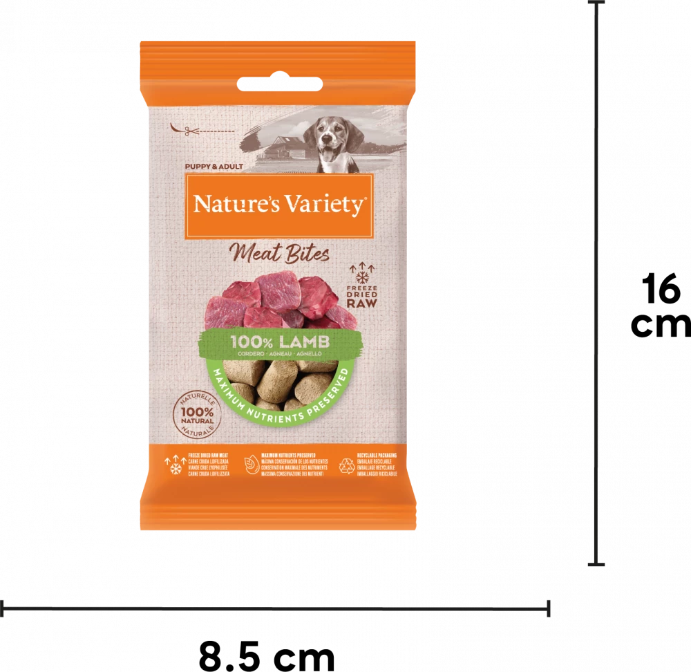 Natures Variety Freeze Dried Meat Bites Lamb 20g