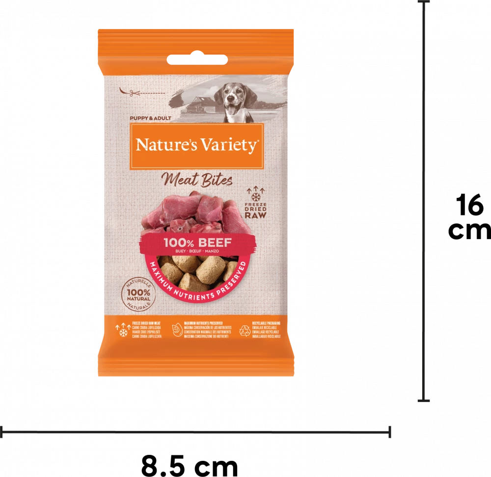 Natures Variety Freeze Dried Meat Bites Beef 20g
