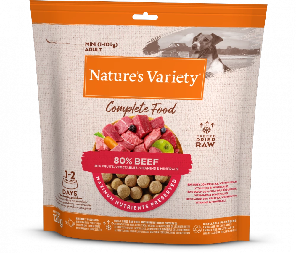 Natures Variety Freeze Dried Complete Food Beef Dinner 120g