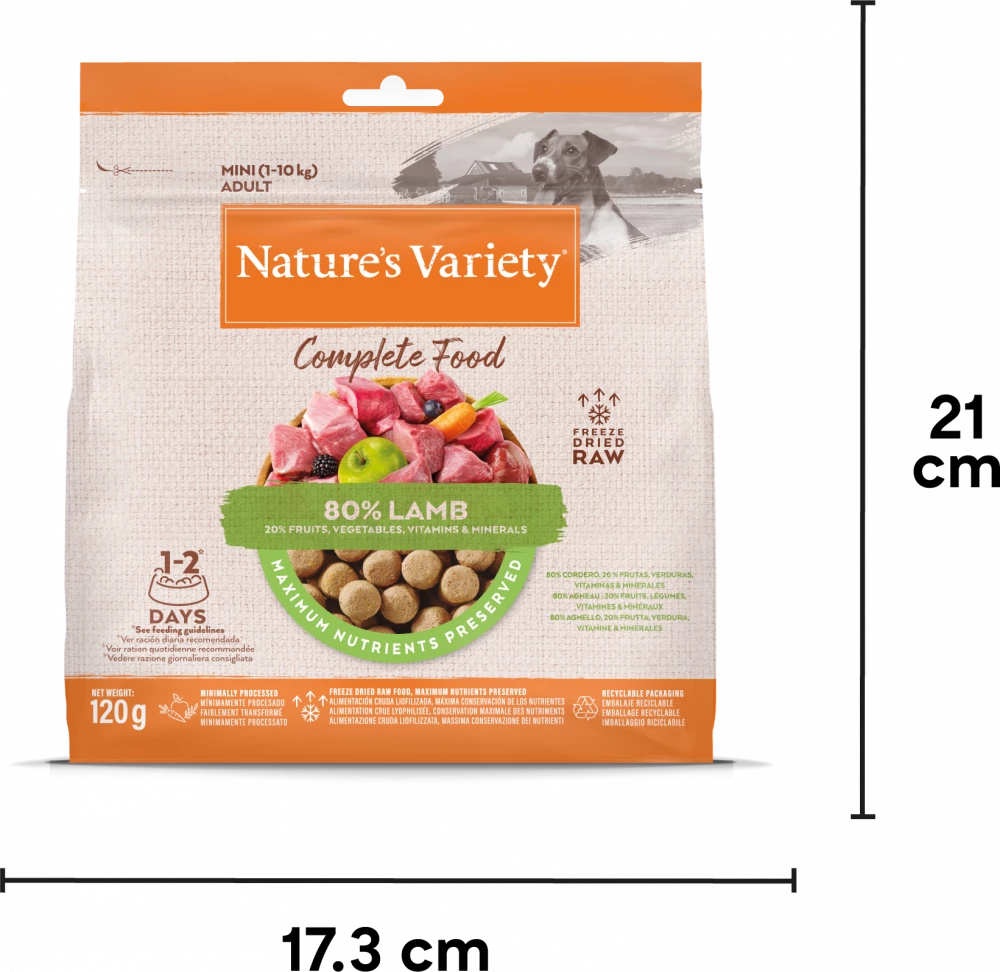 Natures Variety Freeze Dried Complete Food Lamb Dinner 120g