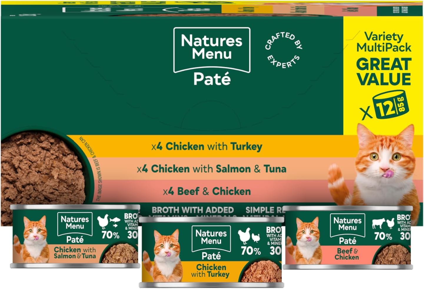 Natures Menu Pate Cat Food Multipack Variety 12 x 85g