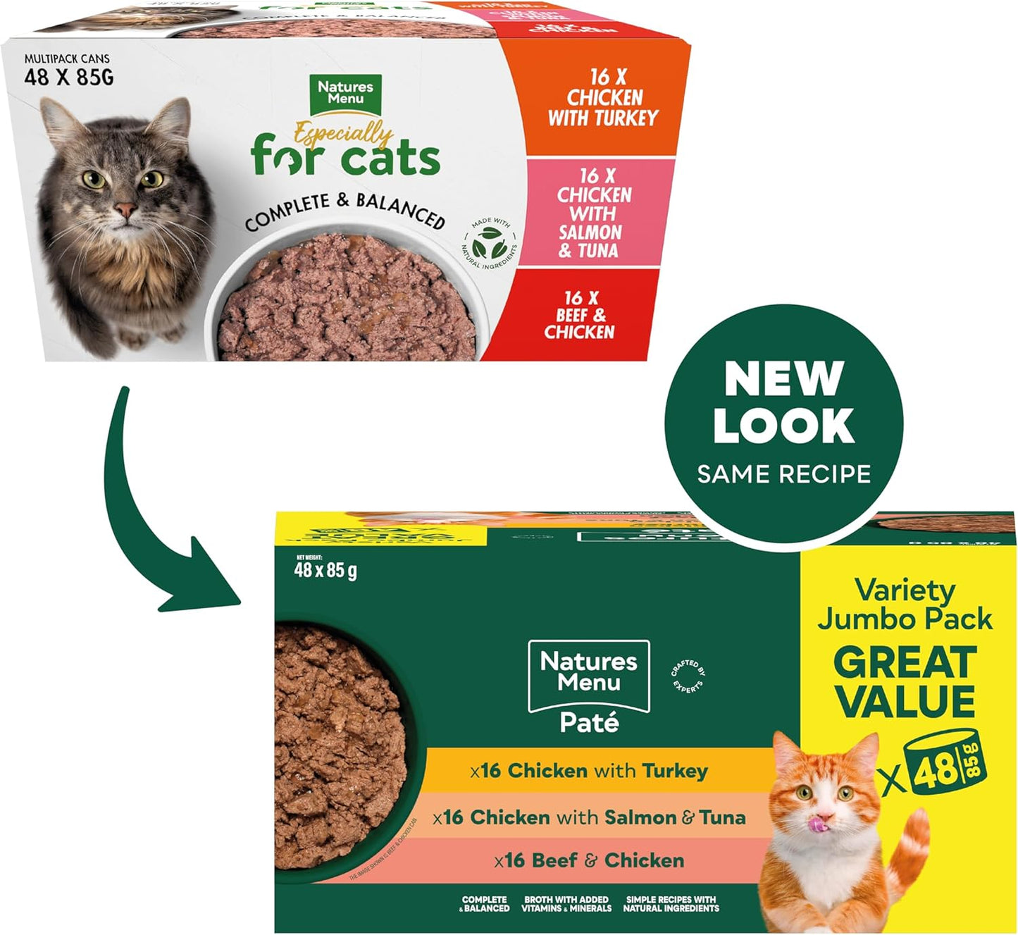 Natures Menu Pate Cat Food Multipack Variety 48 x 85g