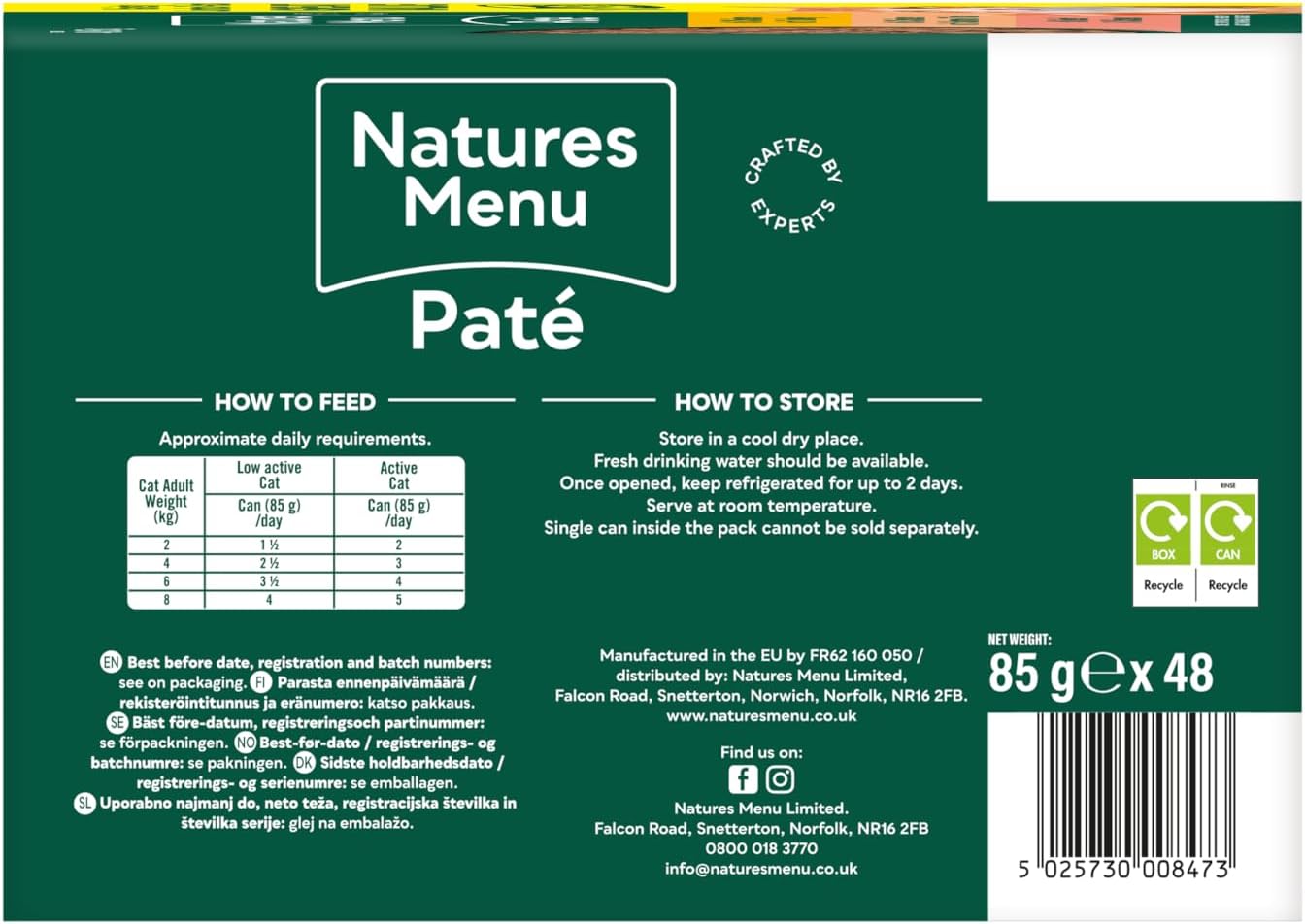 Natures Menu Pate Cat Food Multipack Variety 48 x 85g
