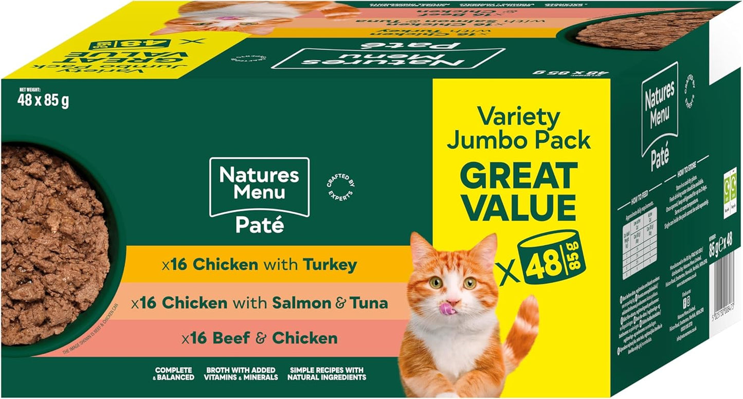 Natures Menu Pate Cat Food Multipack Variety 48 x 85g