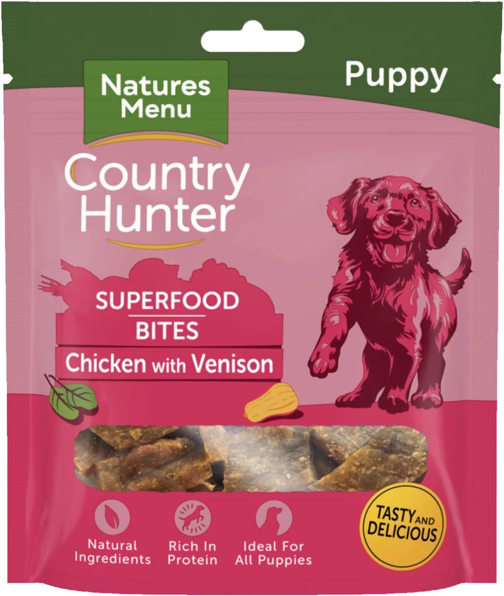 Natures Menu Superfood Bites Puppy Treats Chicken with Venison 70g – Natural Puppy Training Treats