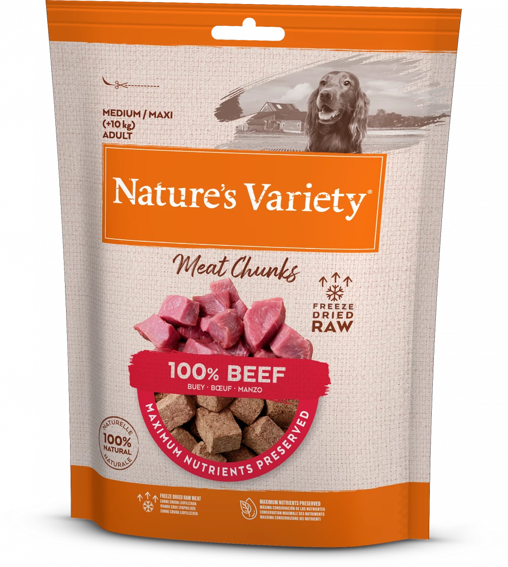 Natures Variety Freeze Dried Beef Meat Chunks 50g