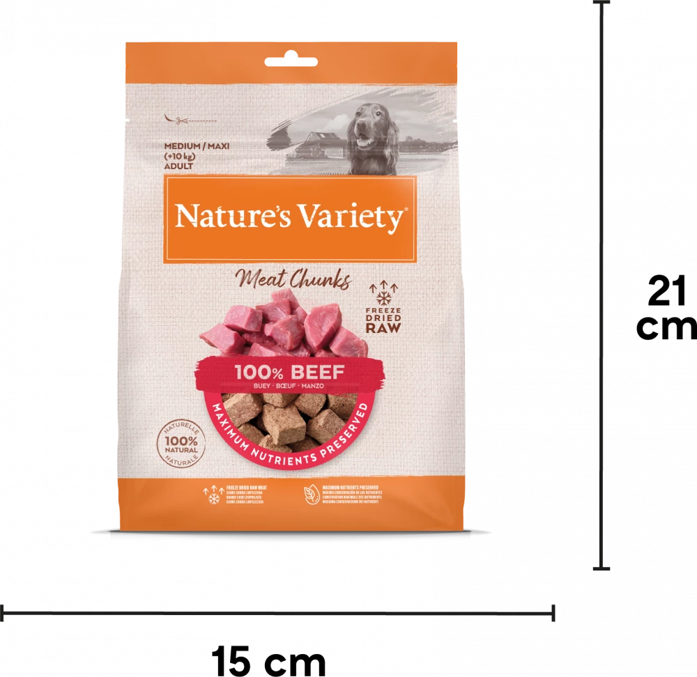 Natures Variety Freeze Dried Beef Meat Chunks 50g