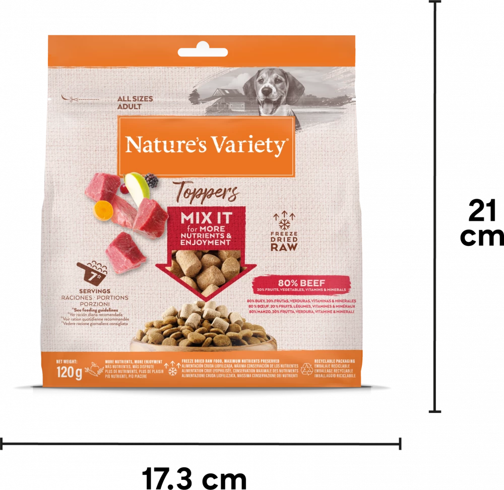 Natures Variety Freeze Dried Topper Beef 120g