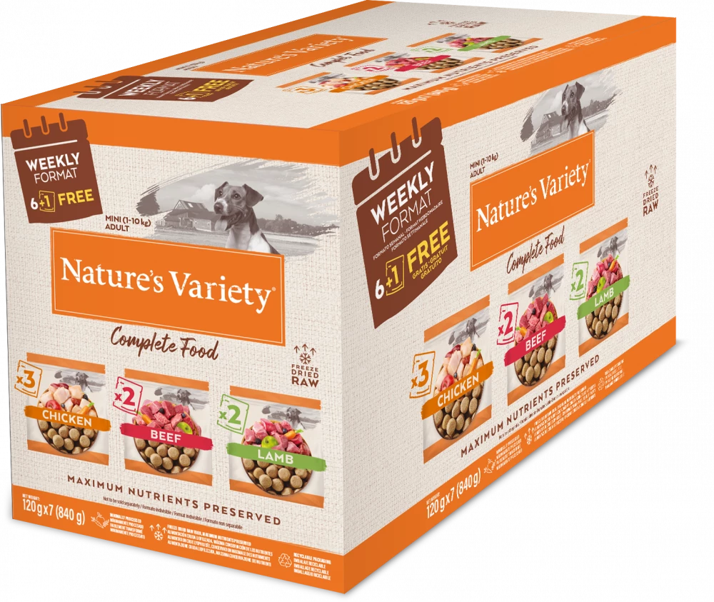 Natures Variety Freeze Dried Complete Food Multipack Dinner 120g x 7
