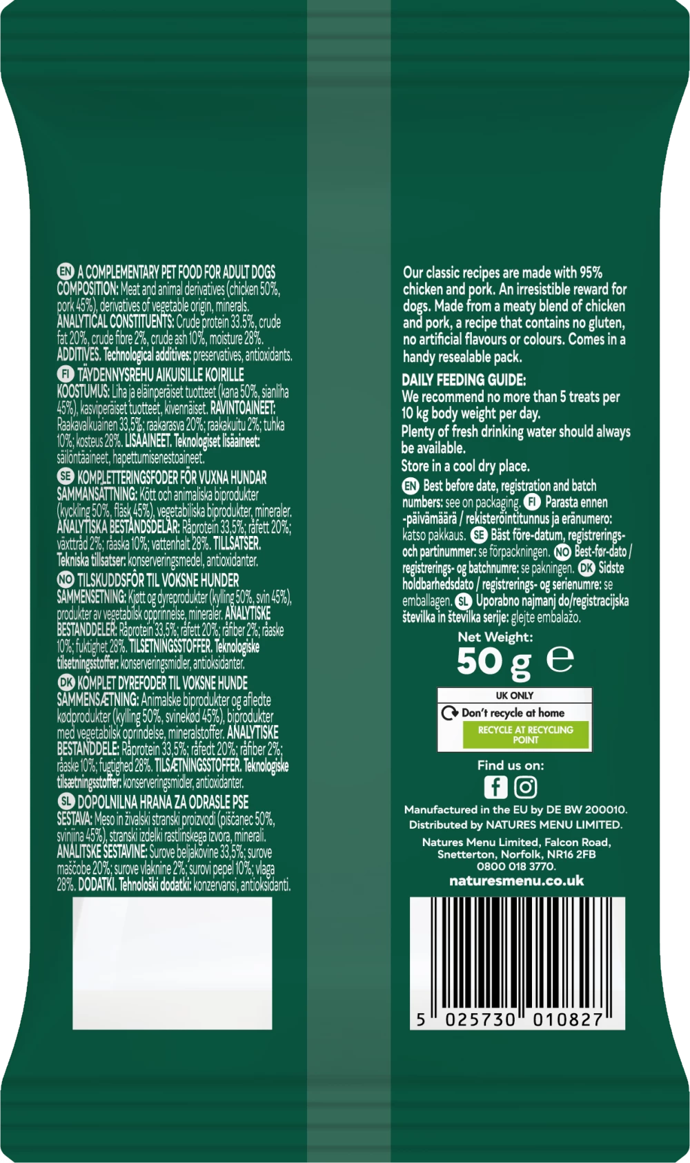 Natures Menu Real Meaty Treats Chicken 50g