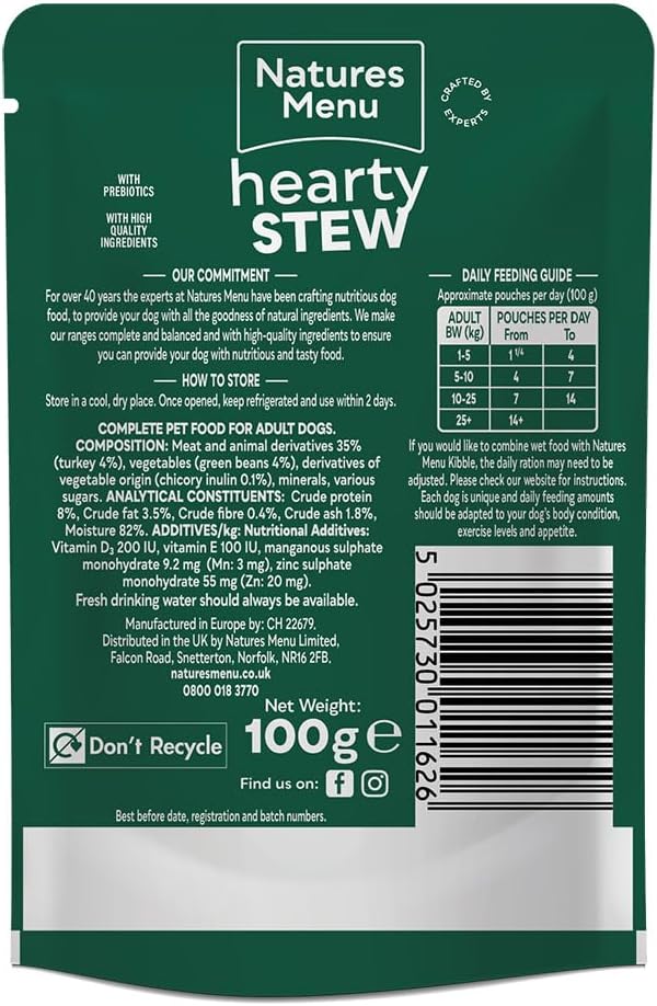 Natures Menu Meaty Hearty Stews Turkey 8 x 100g