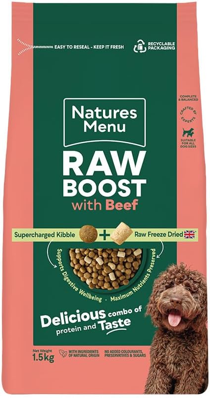 Natures Menu Raw Boost with Beef 1.5kg – Natural Raw-Inspired Complete Dog Food