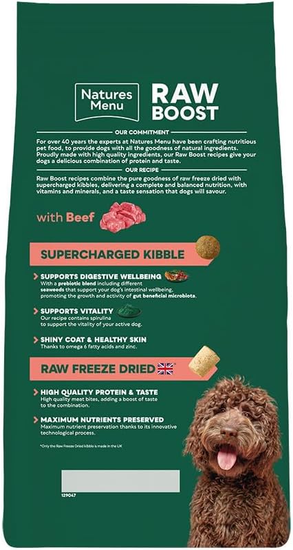 Natures Menu Raw Boost with Beef 1.5kg – Natural Raw-Inspired Complete Dog Food