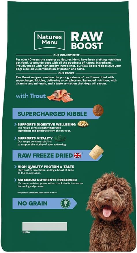 Natures Menu Raw Boost with Trout 3kg – Natural Raw-Inspired Complete Dog Food