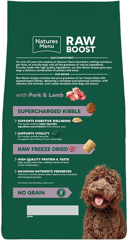 Natures Menu Raw Boost with Pork & Lamb 1.5kg – Natural Raw-Inspired Complete Dog Food
