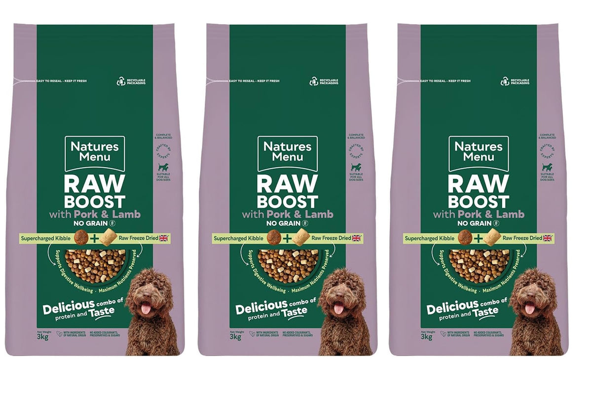 Natures Menu Raw Boost with Pork & Lamb 3kg – Natural Raw-Inspired Complete Dog Food