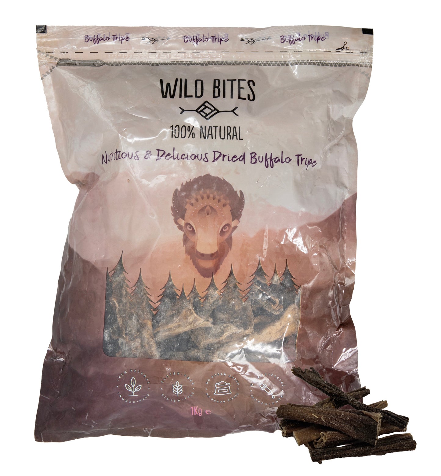 Wild Bites Buffalo Tripe Sticks Natural Dog Treats 1kg