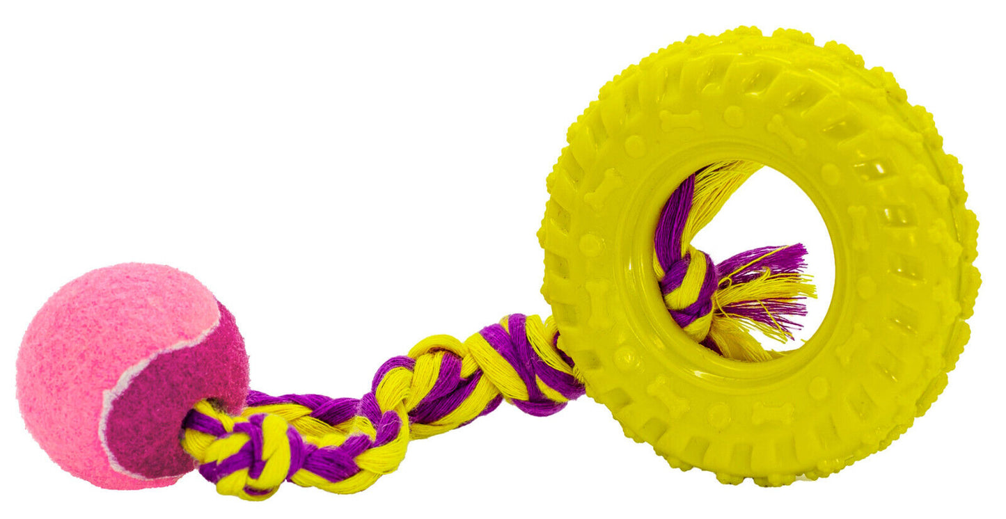 Dog Life Tuffs Neon Brights Fling & Chew Tyre
