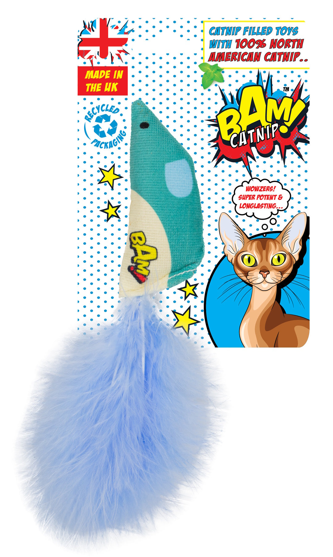 BAM! Catnip Feather Mouse Cat Toy