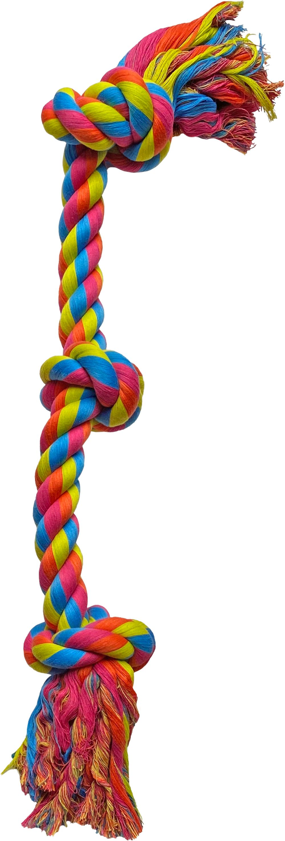 Hem & Boo Super 3 Knots Rope Toy 80cm Bright Assorted Colours