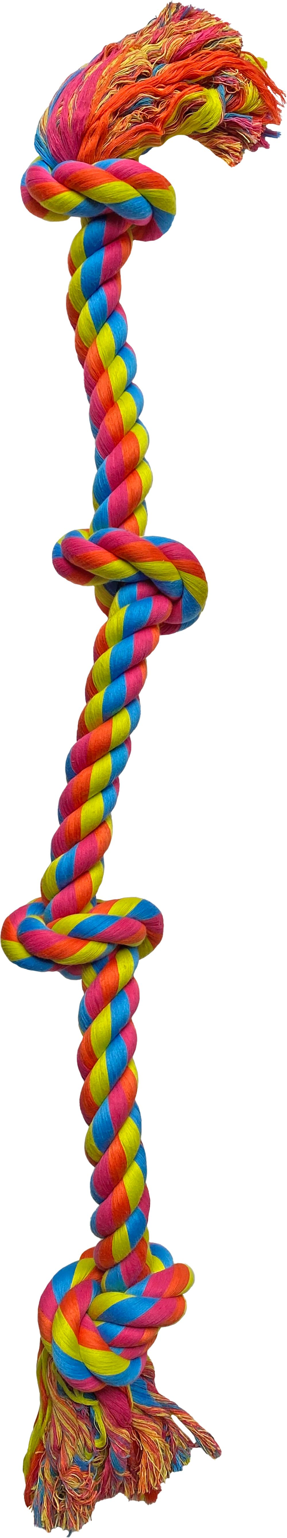 Hem & Boo Super 4 Knots Rope Toy 120cm Bright Assorted Colours