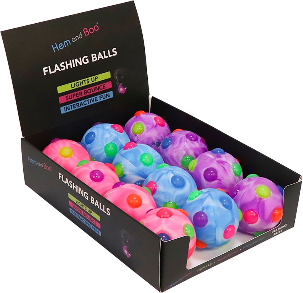 1x Hem & Boo Flashing Nobbly Ball 10cm